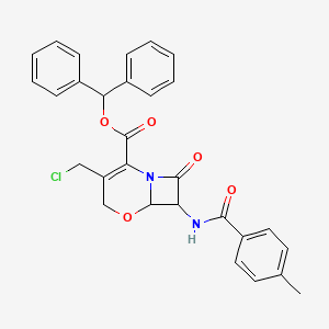 molecular formula C29H25ClN2O5 B13383341 benzhydryl (6R,7R)-3-(chloromethyl)-7-(4-methylbenzamido)-8-oxo-5-oxa-1-azabicyclo[4.2.0]oct-2-ene-2-carboxylate 