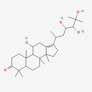 molecular formula C30H50O5 B13383396 11-Hydroxy-4,4,8,10,14-pentamethyl-17-(4,5,6-trihydroxy-6-methylheptan-2-yl)-1,2,5,6,7,9,11,12,15,16-decahydrocyclopenta[a]phenanthren-3-one 