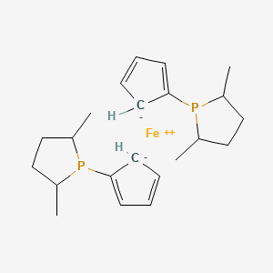 molecular formula C22H32FeP2 B13383498 1,1'-Bis[(2S,5S)-2,5-diMethyl-1-phospholanyl]ferrocene 