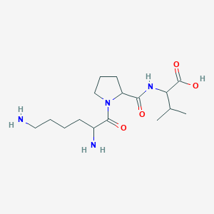 molecular formula C16H30N4O4 B13383499 2-[[1-(2,6-Diaminohexanoyl)pyrrolidine-2-carbonyl]amino]-3-methylbutanoic acid 