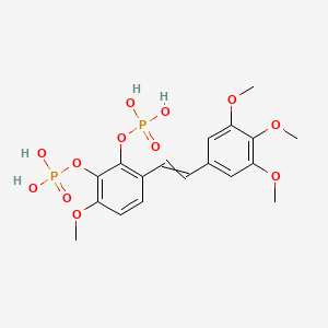 molecular formula C18H22O12P2 B13383501 [3-Methoxy-2-phosphonooxy-6-[2-(3,4,5-trimethoxyphenyl)ethenyl]phenyl] dihydrogen phosphate 