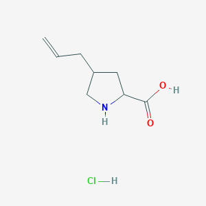 molecular formula C8H14ClNO2 B13383503 (2S,4R)-4-(Prop-2-EN-1-YL)pyrrolidine-2-carboxylic acid hydrochloride 