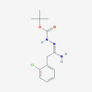 tert-butyl N-[(E)-[1-amino-2-(2-chlorophenyl)ethylidene]amino]carbamate