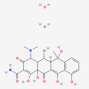 molecular formula C22H28N2O11 B13383544 4-(Dimethylamino)-1,5,6,10,11,12a-hexahydroxy-6-methyl-3,12-dioxo-4,4a,5,5a-tetrahydrotetracene-2-carboxamide;dihydrate 