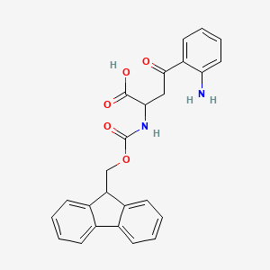 molecular formula C25H22N2O5 B13383553 4-(2-aminophenyl)-2-(9H-fluoren-9-ylmethoxycarbonylamino)-4-oxobutanoic acid 