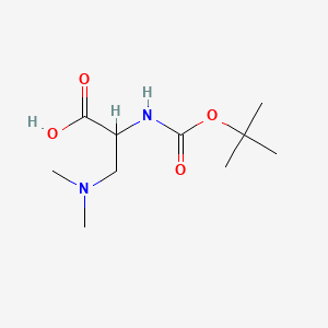 molecular formula C10H20N2O4 B1338360 2-((叔丁氧羰基)氨基)-3-(二甲氨基)丙酸 CAS No. 851653-36-6