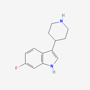 molecular formula C13H15FN2 B1338380 6-氟-3-(哌啶-4-基)-1H-吲哚 CAS No. 76315-55-4