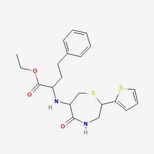 (S)-ethyl 2-((2S,6R)-5-oxo-2-(thiophen-2-yl)-1,4-thiazepan-6-ylamino)-4-phenylbutanoate