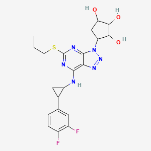 4-[7-[[2-(3,4-difluorophenyl)cyclopropyl]amino]-5-propylsulfanyltriazolo[4,5-d]pyrimidin-3-yl]cyclopentane-1,2,3-triol