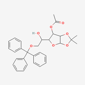 molecular formula C30H32O7 B13384235 [5-(1-Hydroxy-2-trityloxyethyl)-2,2-dimethyl-3a,5,6,6a-tetrahydrofuro[2,3-d][1,3]dioxol-6-yl] acetate 