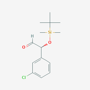 molecular formula C14H21ClO2Si B1338424 (R)-2-[(tert-Butyldimethylsilyl)oxy]-2-(3-chlorophenyl)acetaldehyde 