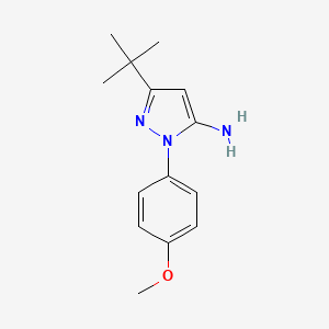 molecular formula C14H19N3O B1338437 3-(叔丁基)-1-(4-甲氧基苯基)-1H-吡唑-5-胺 CAS No. 227623-26-9