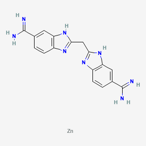 2-[(6-carbamimidoyl-1H-benzimidazol-2-yl)methyl]-3H-benzimidazole-5-carboximidamide;zinc