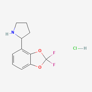 2-(2,2-Difluoro-1,3-benzodioxol-4-yl)pyrrolidine;hydrochloride