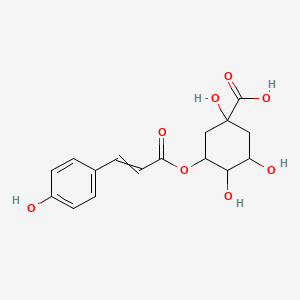 molecular formula C16H18O8 B13385052 5alpha-[3-(4-Hydroxyphenyl)acryloyloxy]-1,3beta,4alpha-trihydroxycyclohexane-1beta-carboxylic acid 