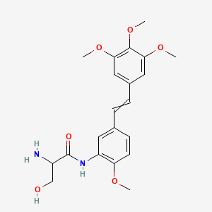 molecular formula C21H26N2O6 B13385091 2-amino-3-hydroxy-N-[2-methoxy-5-[2-(3,4,5-trimethoxyphenyl)ethenyl]phenyl]propanamide 