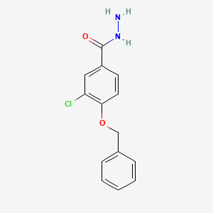 molecular formula C14H13ClN2O2 B1338511 4-(苄氧基)-3-氯苯甲酰肼 CAS No. 50529-43-6