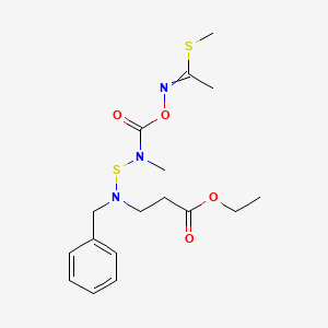 molecular formula C17H25N3O4S2 B13385163 Ethyl 6,10-dimethyl-7-oxo-4-(phenylmethyl)-8-oxa-5,11-dithia-4,6,9-triazadodec-9-enoate CAS No. 114416-15-8