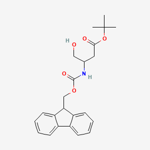 molecular formula C23H27NO5 B13385249 tert-butyl (3R)-3-(9H-fluoren-9-ylmethoxycarbonylamino)-4-hydroxy-butanoate 