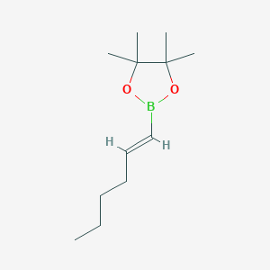 molecular formula C12H23BO2 B133853 2-[(E)-hex-1-enyl]-4,4,5,5-四甲基-1,3,2-二氧杂硼环丁烷 CAS No. 154820-94-7