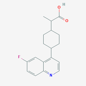 molecular formula C18H20FNO2 B13385372 (R)-2-((1s,4S)-4-(6-fluoroquinolin-4-yl)cyclohexyl)propanoic acid 