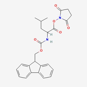 molecular formula C25H26N2O6 B13385410 (2,5-dioxopyrrolidin-1-yl) 2-(9H-fluoren-9-ylmethoxycarbonylamino)-4-methylpentanoate 