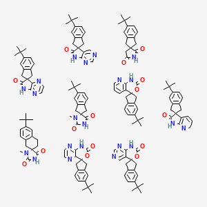 5-tert-butyl-1'-methylspiro[1,3-dihydroindene-2,5'-imidazolidine]-2',4'-dione;7-tert-butyl-1'-methylspiro[2,4-dihydro-1H-naphthalene-3,5'-imidazolidine]-2',4'-dione;5-tert-butylspiro[1,3-dihydroindene-2,4'-1H-pyrazino[2,3-d][1,3]oxazine]-2'-one;5-tert-butylspiro[1,3-dihydroindene-2,4'-1H-pyrido[2,3-d][1,3]oxazine]-2'-one;5-tert-butylspiro[1,3-dihydroindene-2,4'-1H-pyrimido[4,5-d][1,3]oxazine]-2'-one;5-tert-butylspiro[1,3-dihydroindene-2,3'-pyrrolidine]-2',5'-dione;5-tert-butylspiro[1,3-dihydroindene-2,7'-5H-pyrrolo[2,3-b]pyrazine]-6'-one;5-tert-butylspiro[1,3-dihydroindene-2,3'-1H-pyrrolo[2,3-b]pyridine]-2'-one;5-tert-butylspiro[1,3-dihydroindene-2,5'-7H-pyrrolo[2,3-d]pyrimidine]-6'-one