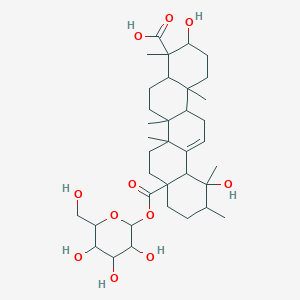 molecular formula C36H56O11 B13385517 3,12-Dihydroxy-4,6a,6b,11,12,14b-hexamethyl-8a-[3,4,5-trihydroxy-6-(hydroxymethyl)oxan-2-yl]oxycarbonyl-1,2,3,4a,5,6,7,8,9,10,11,12a,14,14a-tetradecahydropicene-4-carboxylic acid 