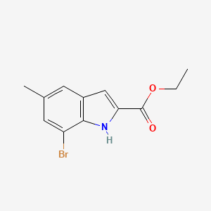 molecular formula C12H12BrNO2 B1338555 7-溴-5-甲基-1H-吲哚-2-羧酸乙酯 CAS No. 15936-72-8