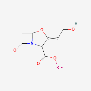 molecular formula C8H8KNO5 B13385648 Potassium;3-(2-hydroxyethylidene)-7-oxo-4-oxa-1-azabicyclo[3.2.0]heptane-2-carboxylate 