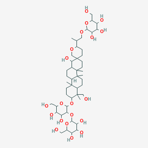 molecular formula C48H82O20 B13385679 2-[2-[8-[4,5-dihydroxy-6-(hydroxymethyl)-3-[3,4,5-trihydroxy-6-(hydroxymethyl)oxan-2-yl]oxyoxan-2-yl]oxy-1-hydroxy-7-(hydroxymethyl)-4a,4b,7,10a-tetramethylspiro[3,4,5,6,6a,8,9,10,10b,11,12,12a-dodecahydro-1H-chrysene-2,5'-oxane]-2'-yl]propoxy]-6-(hydroxymethyl)oxane-3,4,5-triol 