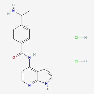 molecular formula C16H18Cl2N4O B13385686 4-(1-aminoethyl)-N-(1H-pyrrolo[2,3-b]pyridin-4-yl)benzamide;dihydrochloride 