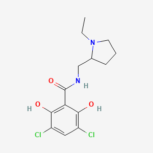 molecular formula C14H18Cl2N2O3 B13385703 3,5-dichloro-N-[(1-ethylpyrrolidin-2-yl)methyl]-2,6-dihydroxybenzamide CAS No. 857335-91-2