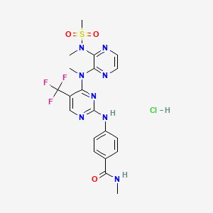 N-methyl-4-[[4-[methyl-[3-[methyl(methylsulfonyl)amino]pyrazin-2-yl]amino]-5-(trifluoromethyl)pyrimidin-2-yl]amino]benzamide;hydrochloride