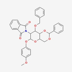 molecular formula C35H31NO8 B13385817 2-[6-(4-Methoxyphenoxy)-2-phenyl-8-phenylmethoxy-4,4a,6,7,8,8a-hexahydropyrano[3,2-d][1,3]dioxin-7-yl]isoindole-1,3-dione 