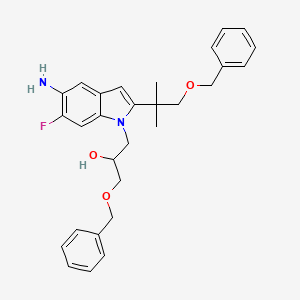 molecular formula C29H33FN2O3 B13385837 1-[5-Amino-6-fluoro-2-(2-methyl-1-phenylmethoxypropan-2-yl)indol-1-yl]-3-phenylmethoxypropan-2-ol 