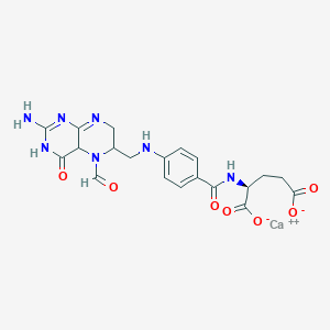 molecular formula C20H21CaN7O7 B13385901 calcium;(2S)-2-[[4-[(2-amino-5-formyl-4-oxo-3,4a,6,7-tetrahydropteridin-6-yl)methylamino]benzoyl]amino]pentanedioate 