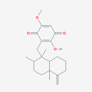 molecular formula C22H30O4 B13385963 2-Hydroxy-5-methoxy-3-(((1R,2S,4aS,8aS)-1,2,4a-trimethyl-5-methylenedecahydronaphthalen-1-yl)methyl)cyclohexa-2,5-diene-1,4-dione 