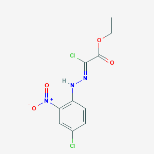 molecular formula C10H9Cl2N3O4 B13386016 Ethyl 2-chloro-2-(2-(4-chloro-2-nitrophenyl)hydrazono)acetate 