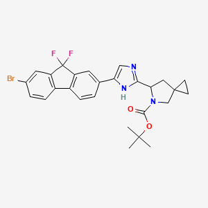 molecular formula C27H26BrF2N3O2 B13386075 tert-Butyl (6S)-6-[5-(7-bromo-9,9-difluoro-9H-fluoren-2-yl)-1H-imidazol-2-yl]-5-azaspiro[2.4]heptane-5-carboxylate 