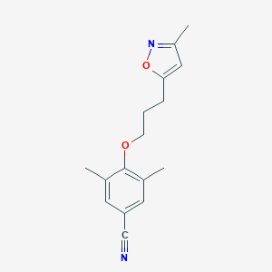 molecular formula C16H18N2O2 B133866 3,5-Dimethyl-4-[3-(3-methylisoxazol-5-yl)propoxy]benzonitrile CAS No. 130226-18-5