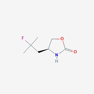 molecular formula C7H12FNO2 B1338662 (S)-4-(2-氟-2-甲基丙基)噁唑烷-2-酮 CAS No. 603142-91-2
