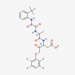 3-{2-[(2-Tert-butyl-phenylaminooxalyl)-amino]-propionylamino}-4-oxo-5-(2,3,5,6-tetrafluoro-phenoxy)-pentanoic acid