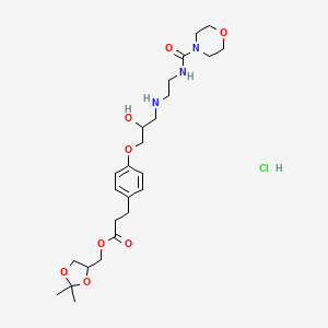 (2,2-dimethyl-1,3-dioxolan-4-yl)methyl 3-[4-[2-hydroxy-3-[2-(morpholine-4-carbonylamino)ethylamino]propoxy]phenyl]propanoate;hydrochloride