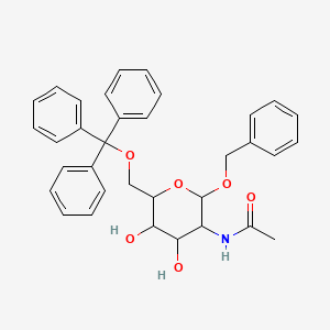 N-((2S,3R,4R,5S,6R)-2-(Benzyloxy)-4,5-dihydroxy-6-((trityloxy)methyl)tetrahydro-2H-pyran-3-yl)acetamide