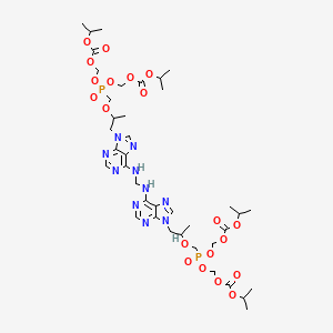 molecular formula C39H60N10O20P2 B13387116 Tetraisopropyl ((((((((methylenebis(azanediyl))bis(9H-purine-6,9-diyl))bis(propane-1,2-diyl))bis(oxy))bis(methylene))bis(oxo-l5-phosphanetriyl))tetrakis(oxy))tetrakis(methylene)) tetracarbonate 