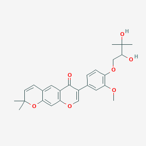 molecular formula C26H28O7 B13387134 7-[4-(2,3-Dihydroxy-3-methylbutoxy)-3-methoxyphenyl]-2,2-dimethylpyrano[3,2-g]chromen-6-one 