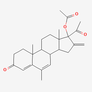 Pregna-4,6-diene-3,20-dione, 17-hydroxy-6-methyl-16-methylene-, acetate