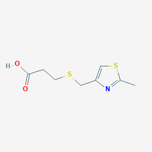 molecular formula C8H11NO2S2 B1338737 3-{[(2-Methyl-1,3-thiazol-4-yl)methyl]sulfanyl}propanoic acid 