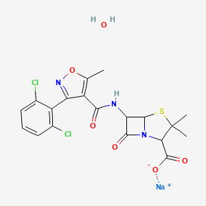 Sodium;6-[[3-(2,6-dichlorophenyl)-5-methyl-1,2-oxazole-4-carbonyl]amino]-3,3-dimethyl-7-oxo-4-thia-1-azabicyclo[3.2.0]heptane-2-carboxylate;hydrate